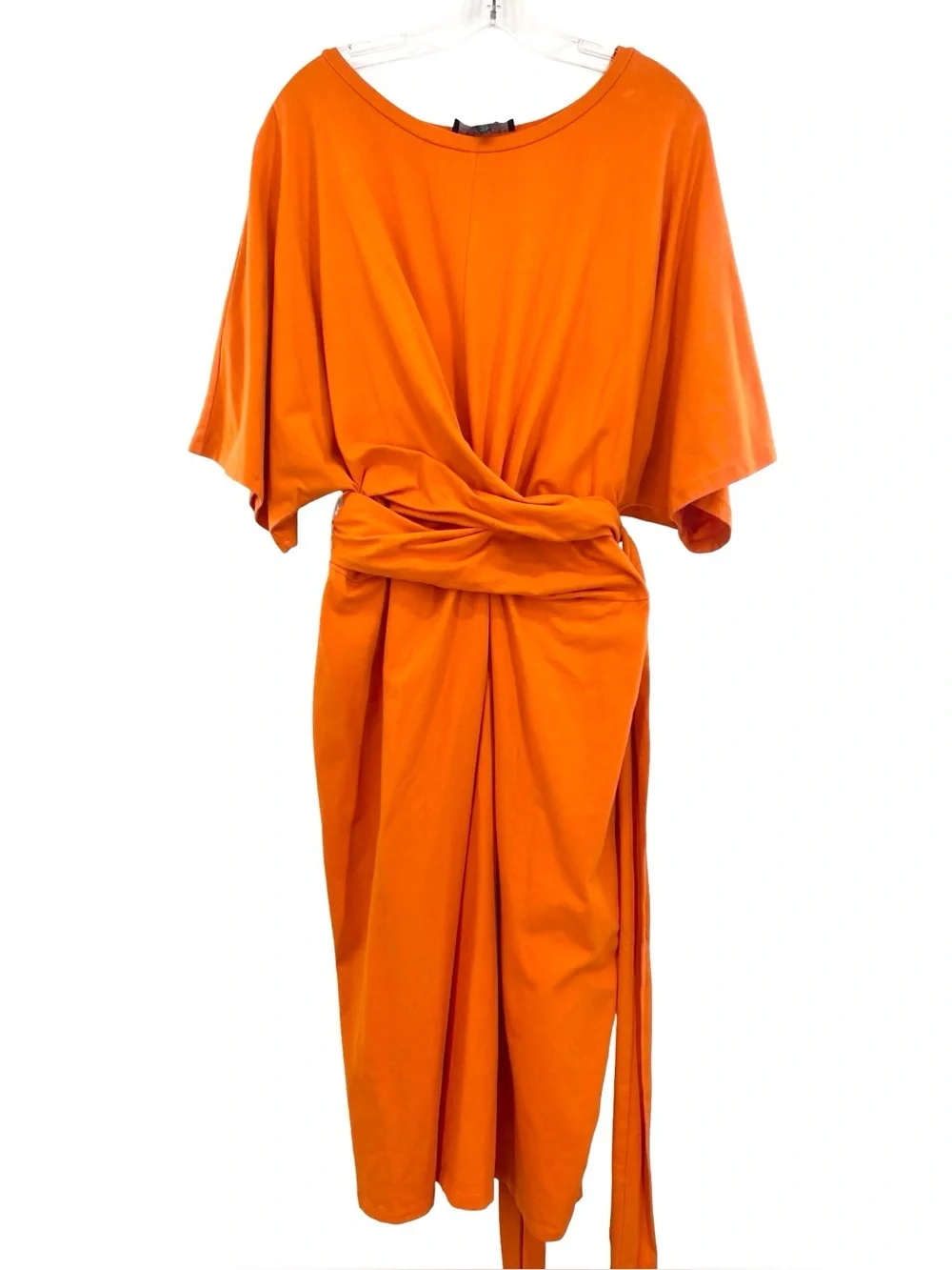 ELOQUII Cross Front Flutter Sleeve Cotton T-Shirt Dress Midi Size 22 - Picture 3 of 8
